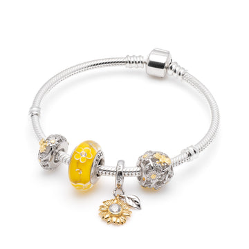 Armband mit Charms Set BEE YELLOW aus 925 Sterling-Silber – Charmerie