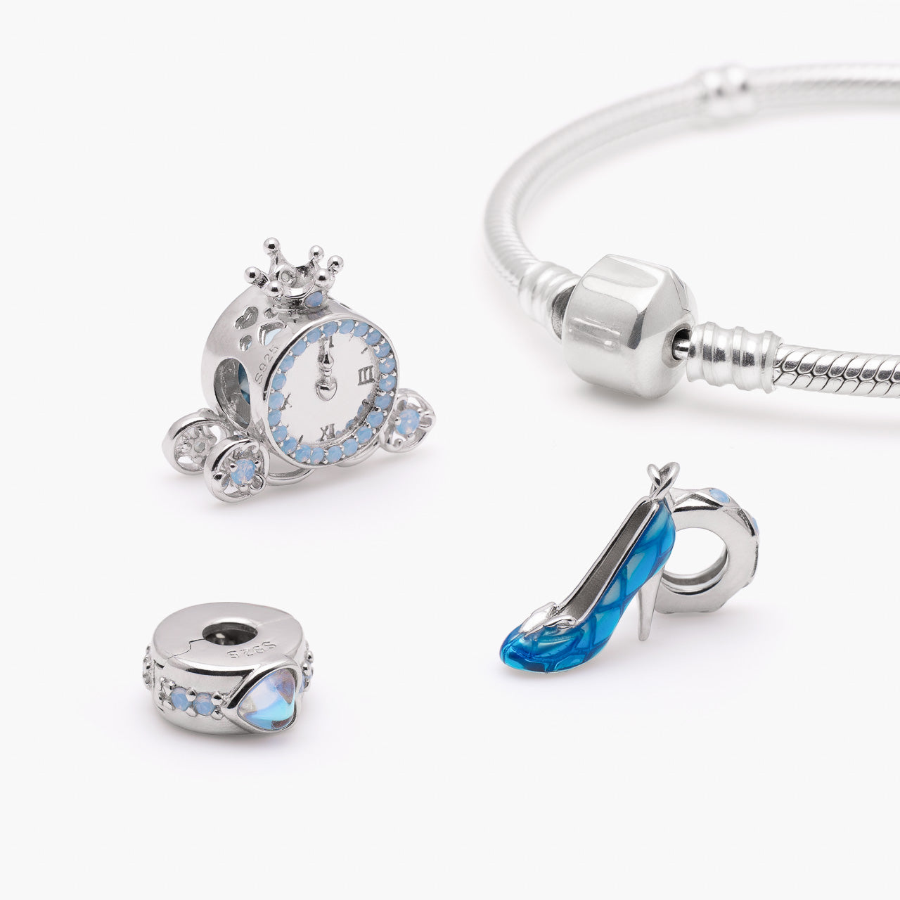 Armband mit Charms Set MIDNIGHT MAGIC aus 925 Sterling-Silber, Komposition – Charmerie