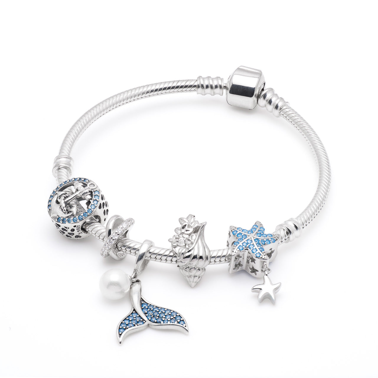 Armband mit Charms Set OCEAN WITHIN aus 925 Sterling-Silber – Charmerie