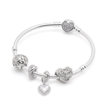 Armband mit Charms Set SHINE BRIGHT aus 925 Sterling-Silber – Charmerie