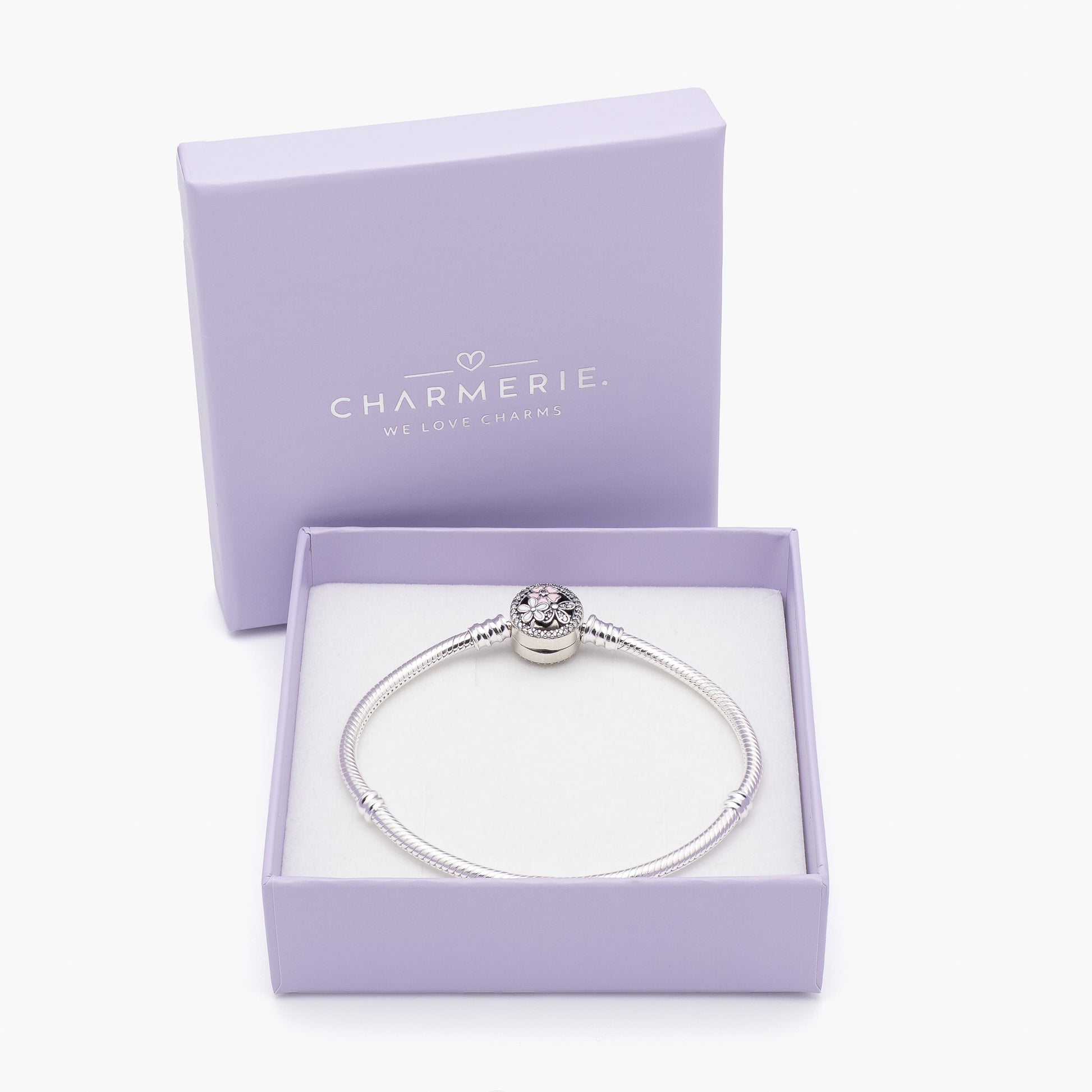 Charm Armband Blütenzauber aus 925 Sterling-Silber in Charmerie Geschenkbox