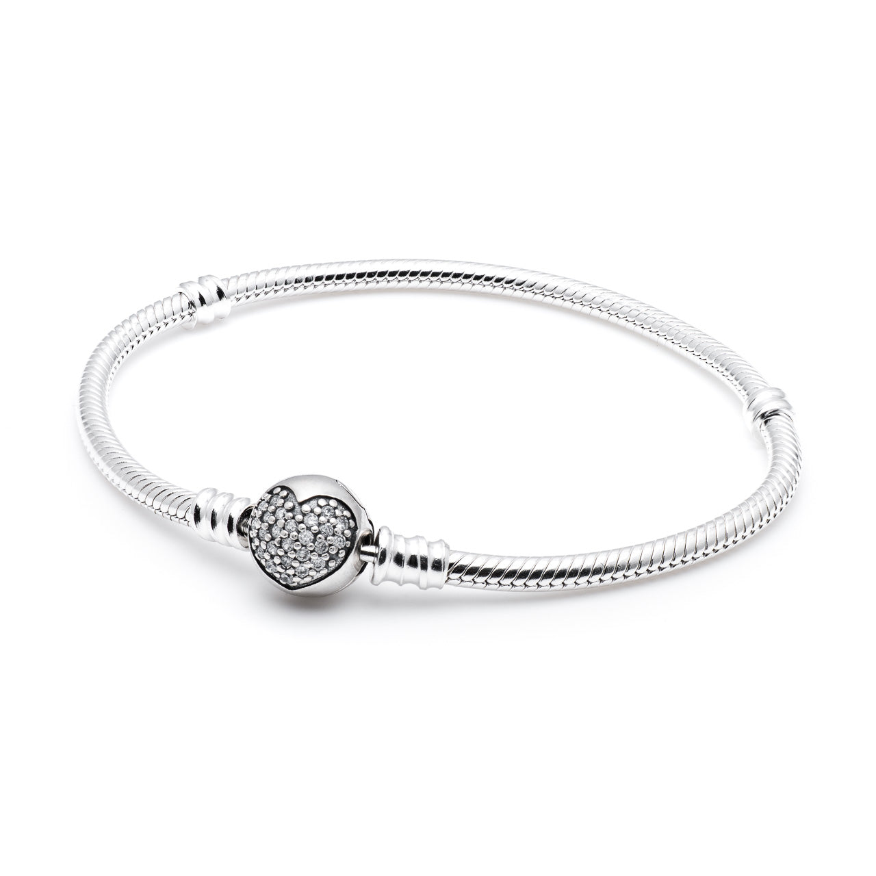 Charm Armband Pavé Herz aus 925 Sterling-Silber – Charmerie