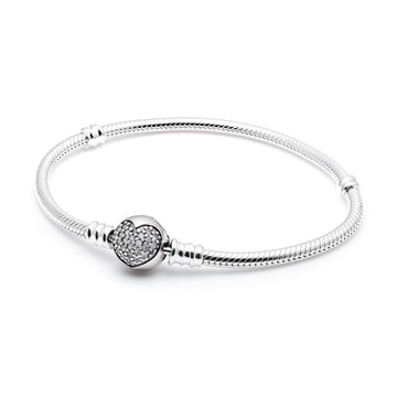 Charm Armband Pavé Herz aus 925 Sterling-Silber – Charmerie