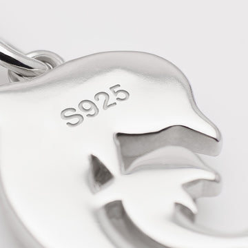 925 Sterling-Silber - Delfin Mutter und Kind Charm Anhänger – Charmerie