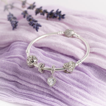 Armband mit Charms Set „SHINE BRIGHT“ aus 925 Sterling-Silber, Symbol für Schmuck mit Bedeutung – Charmerie