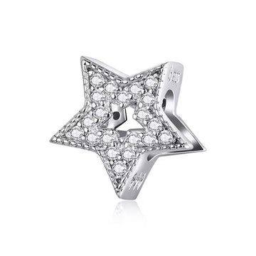 Funkelnder Stern Charm aus 925 Sterling-Silber – Charmerie
