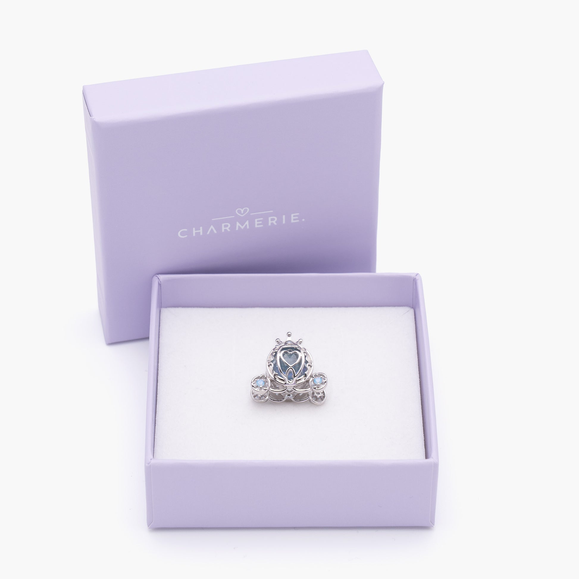 Märchen Kürbiskutsche Charm aus 925 Sterling-Silber in Charmerie Geschenkbox