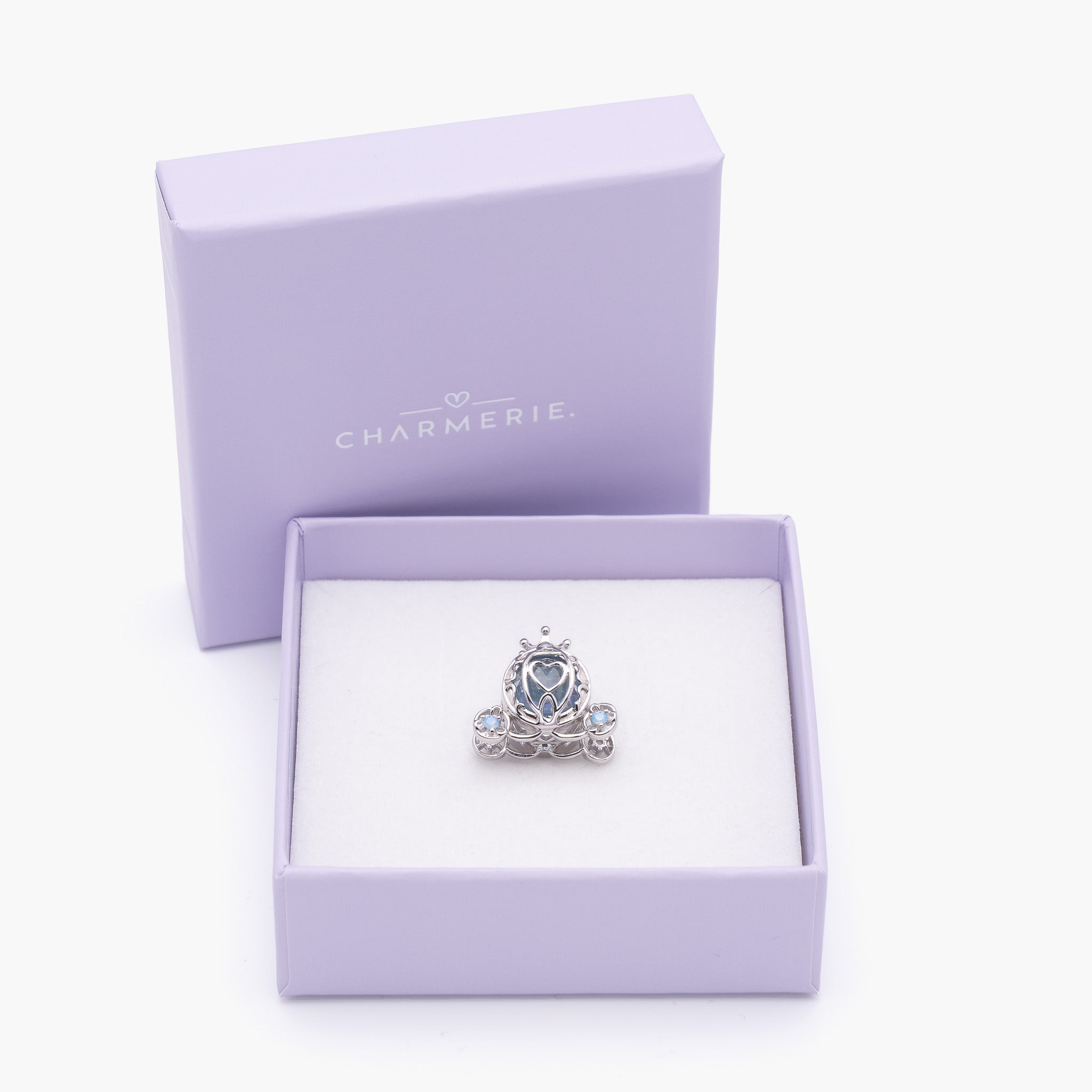 Märchen Kürbiskutsche Charm aus 925 Sterling-Silber in Charmerie Geschenkbox