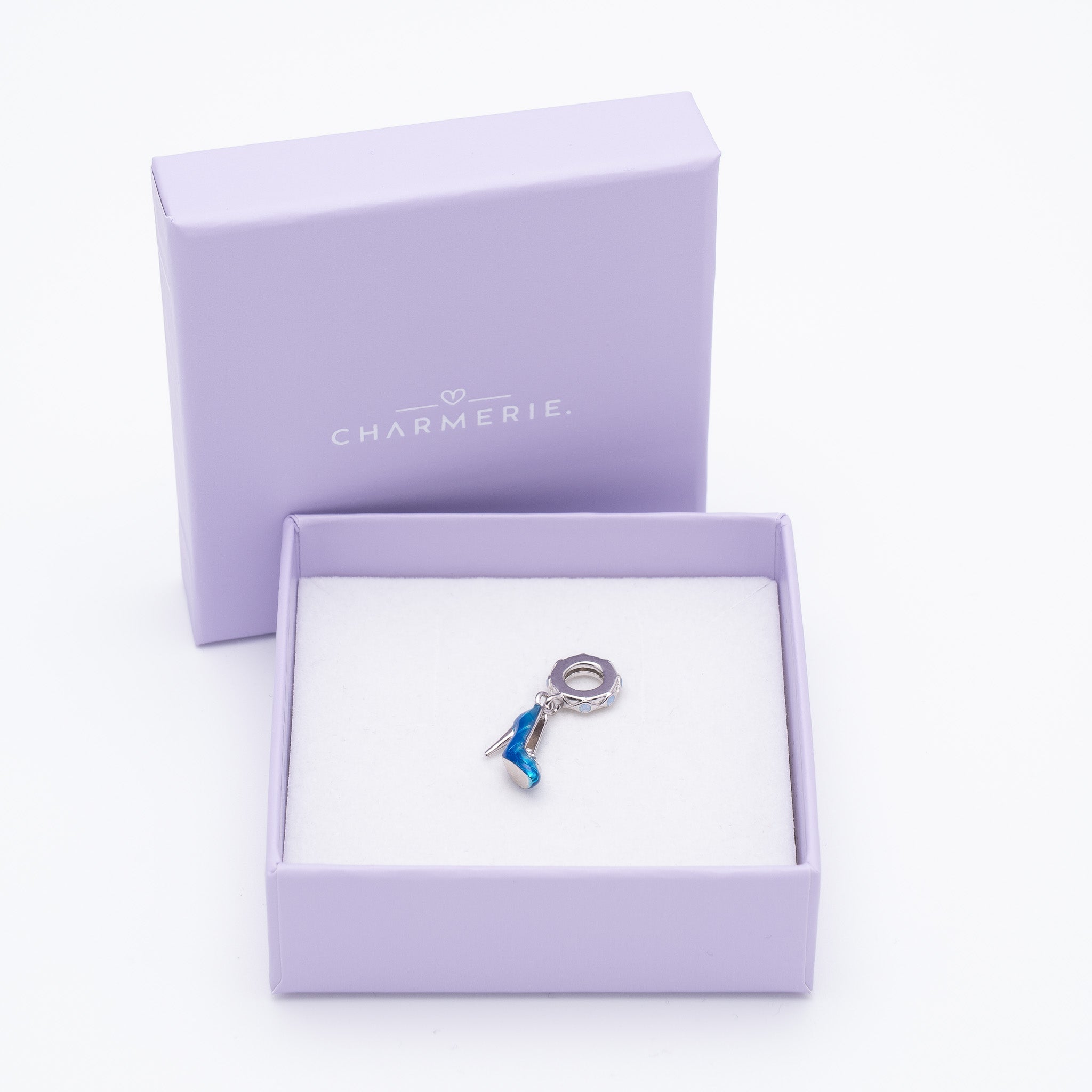 Märchen Schuh Charm Anhänger aus 925 Sterling-Silber in Charmerie Geschenkbox