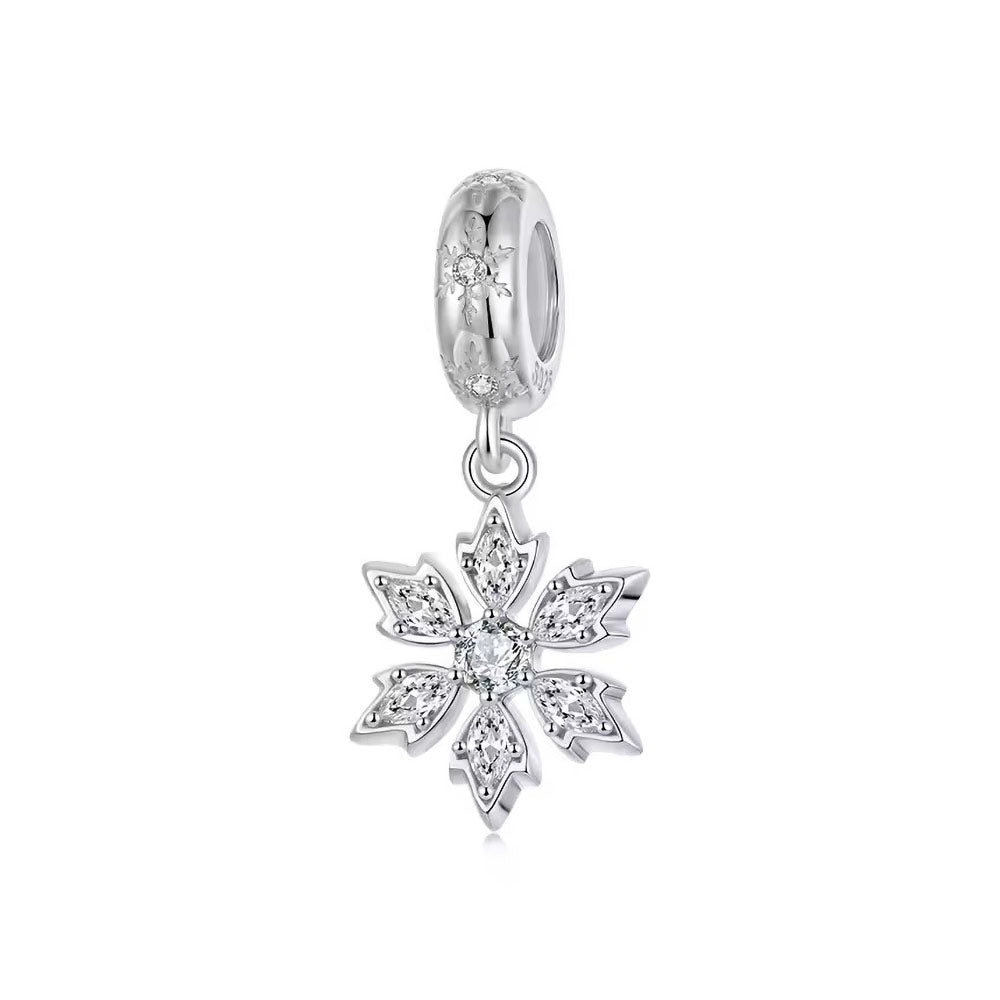 Schneeflocken-Charm Anhänger aus 925 Sterling-Silber – Charmerie