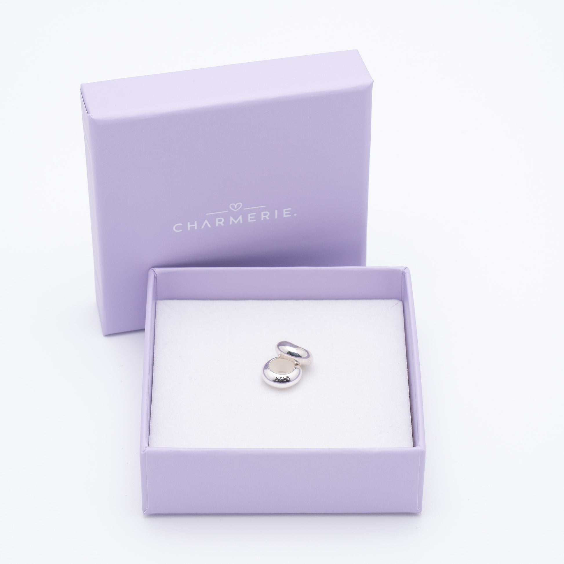 Silber Stopper – mit Silikon für Charm Armband aus 925 Sterling-Silber in Charmerie Geschenkbox