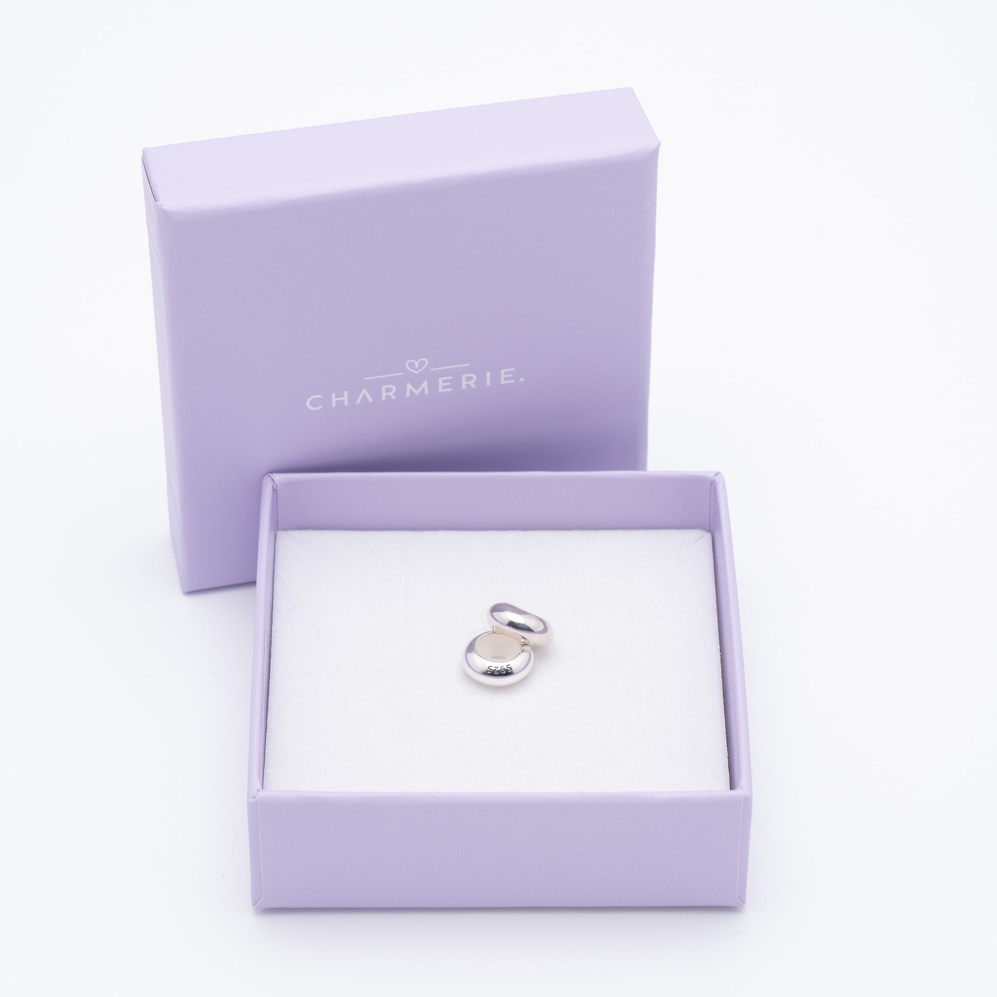 Silber Stopper – mit Silikon für Charm Armband aus 925 Sterling-Silber in Charmerie Geschenkbox