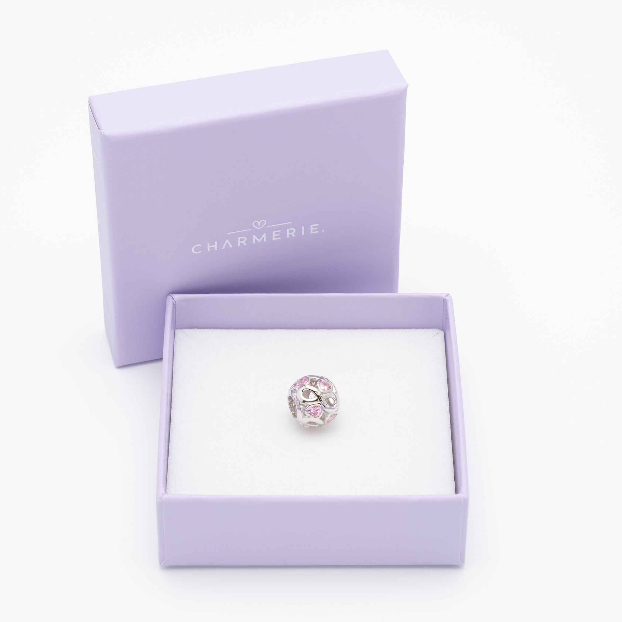 Unendliche Liebe MOM Charm aus 925 Sterling-Silber in Charmerie Geschenkbox