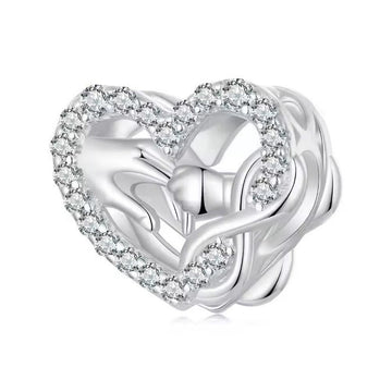 Unendliche Mutterliebe Herz Charm aus 925 Sterling-Silber – Charmerie