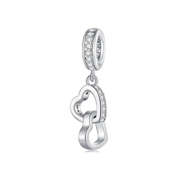 Verbundene Herzen Charm Anhänger aus 925 Sterling-Silber – Charmerie