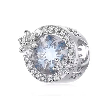 Winterlicht Charm mit blauem Kristall aus 925 Sterling-Silber – Charmerie
